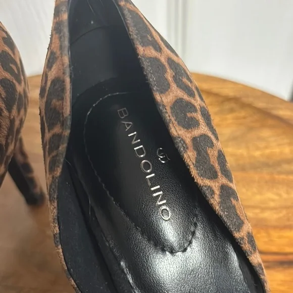 Bandolino Black and Brown Heels with Animal Print - Picture 4 of 7